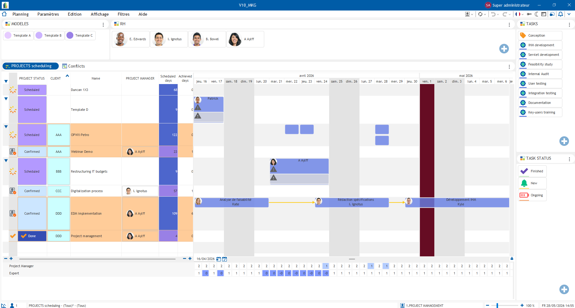 Project Scheduling Workspace
